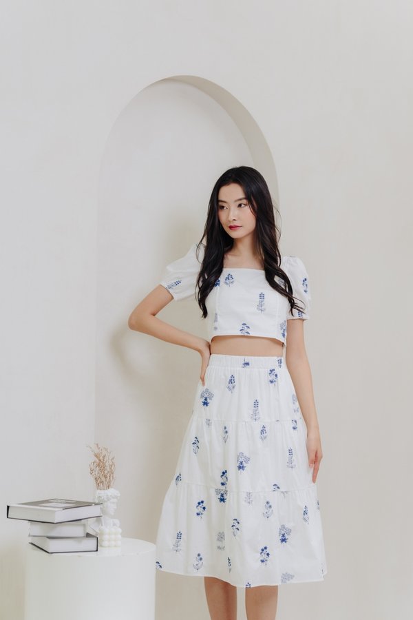 Armani Embroidery Crop Top in White (XS)