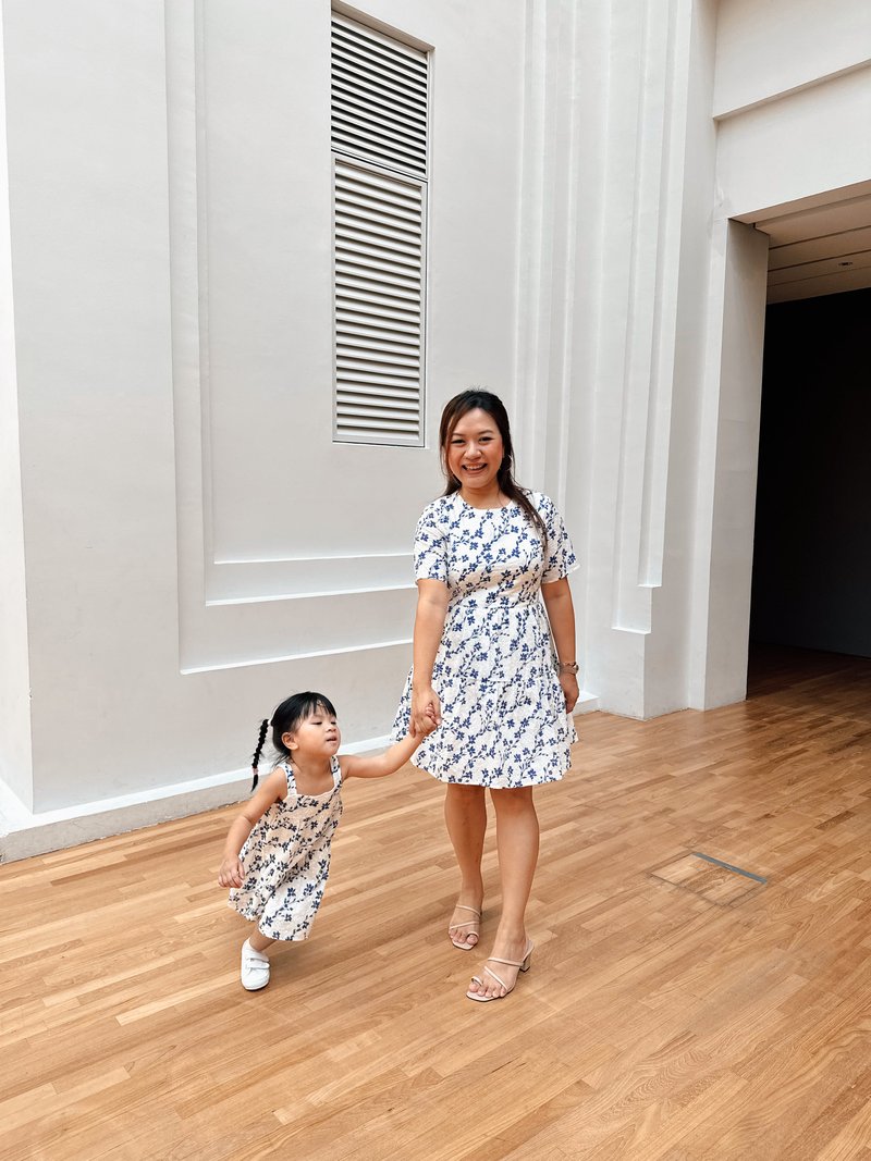 Evalina Eyelet Kids Dress in Navy