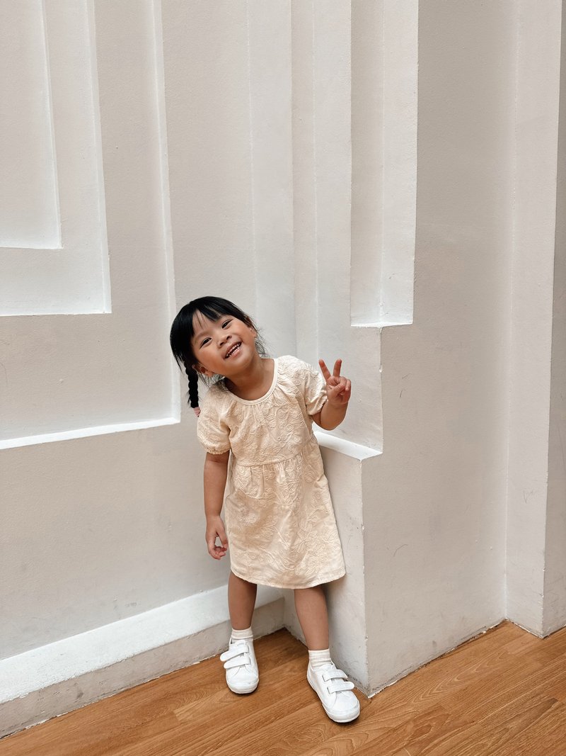 Blaise Embroidery Kids Dress in Cream