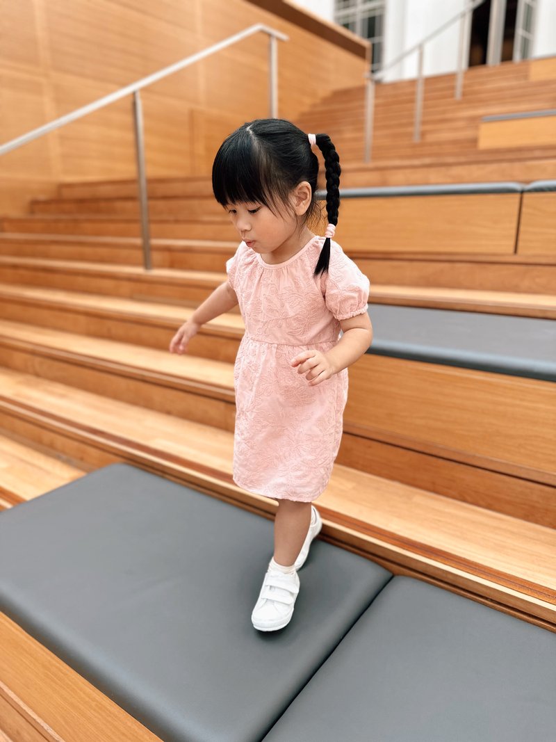 Blaise Embroidery Kids Dress in Pink 