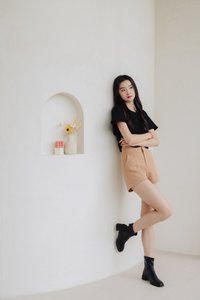 Lennon Ruched Cotton Top in Black (XS)