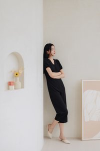 Allegra Work Jumpsuit in Black (XS)