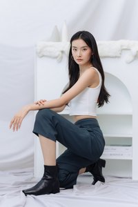 Goldie High Waisted Pant in Gunmetal Grey