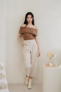 Goldie High Waisted Pant in Sand 