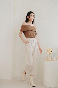 Goldie High Waisted Pant in Sand 