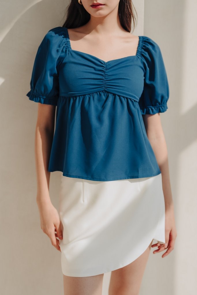 Dax Sweetheart Babydoll Top in Teal (XS)