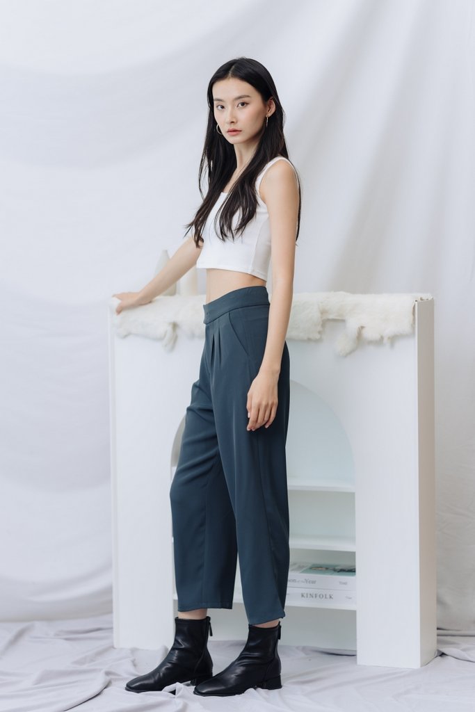 Goldie High Waisted Pant in Gunmetal Grey