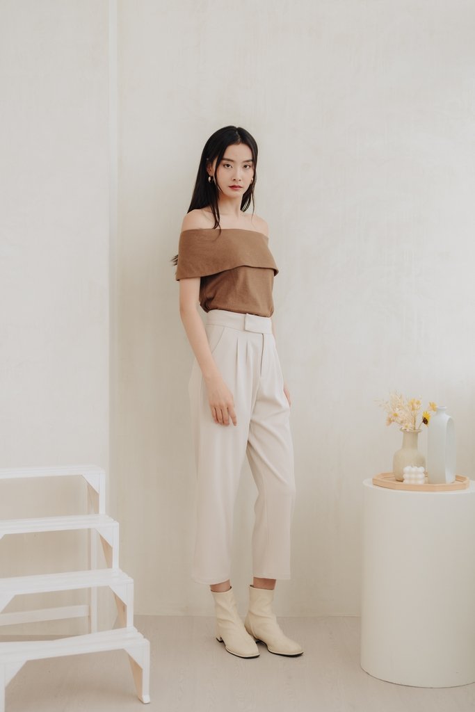 Goldie High Waisted Pant in Sand 