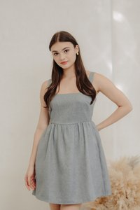 Nadia Tweed Babydoll Dress in Grey (XS)