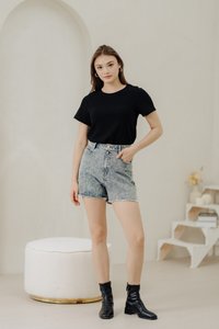 Timea Knitted Round Neck Top in Black (XS)