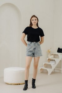 Timea Knitted Round Neck Top in Black (XS)