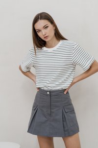 Hazelyn Cargo Pocket Skort In Grey (XS)