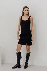 Arya Cotton Skater Dress in Black (XS)