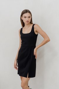 Arya Cotton Skater Dress in Black (XS)