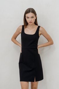 Arya Cotton Skater Dress in Black (XS)