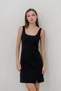 Arya Cotton Skater Dress in Black (XS)