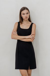 Arya Cotton Skater Dress in Black (XS)