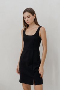 Arya Cotton Skater Dress in Black (XS)