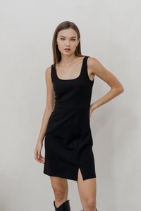 Arya Cotton Skater Dress in Black (XS)