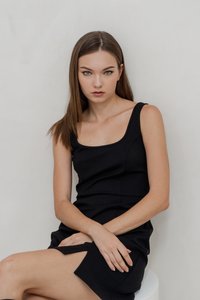 Arya Cotton Skater Dress in Black (XS)