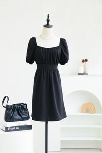 Remy Ruched Dress in Black (XS)