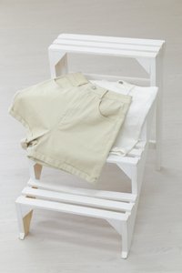 Capri High Waisted Denim Short in White