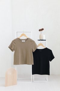 Timea Knitted Round Neck Top in Black (XS)