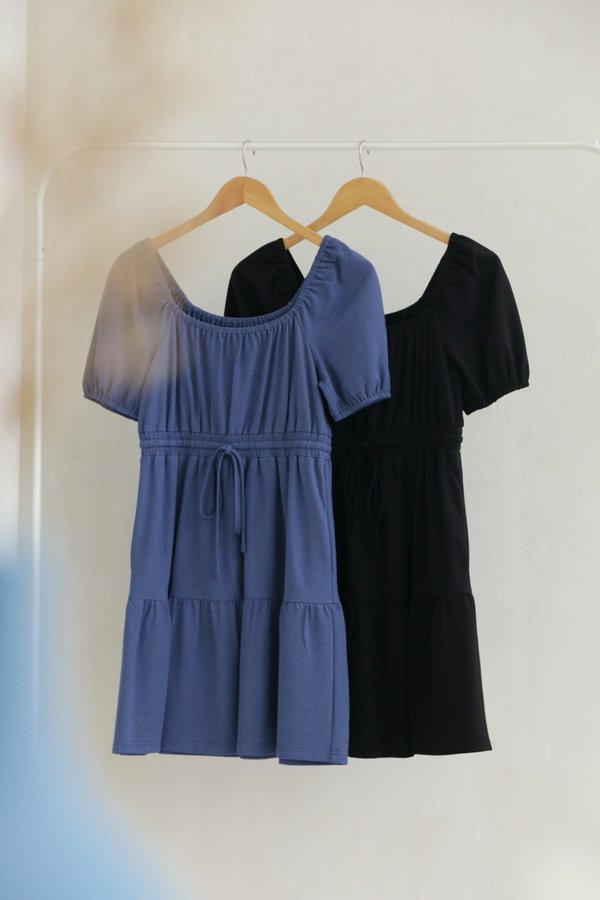 Larisa Cotton Tiered Dress in Blue(L)