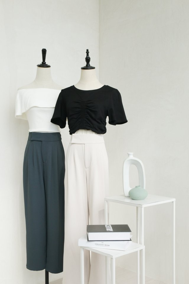 Goldie High Waisted Pant in Gunmetal Grey