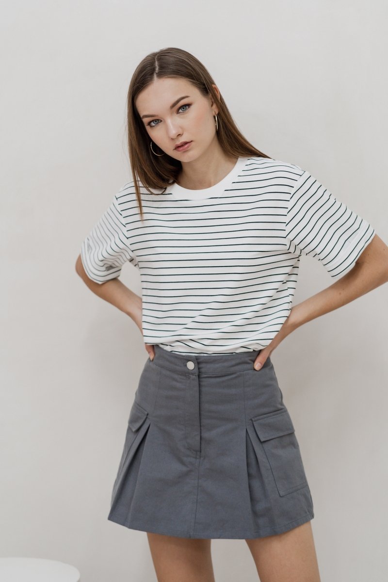 Hazelyn Cargo Pocket Skort In Grey (XS)