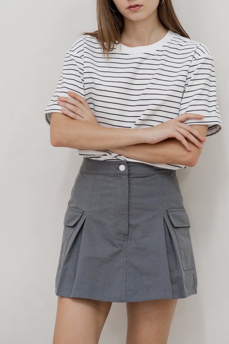Hazelyn Cargo Pocket Skort In Grey (XS)