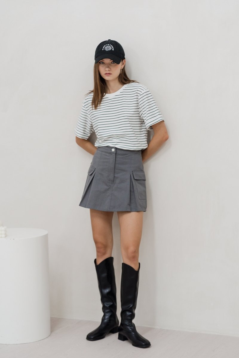 Hazelyn Cargo Pocket Skort In Grey (XS)