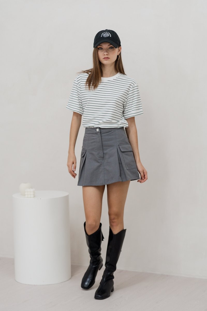 Hazelyn Cargo Pocket Skort In Grey (XS)