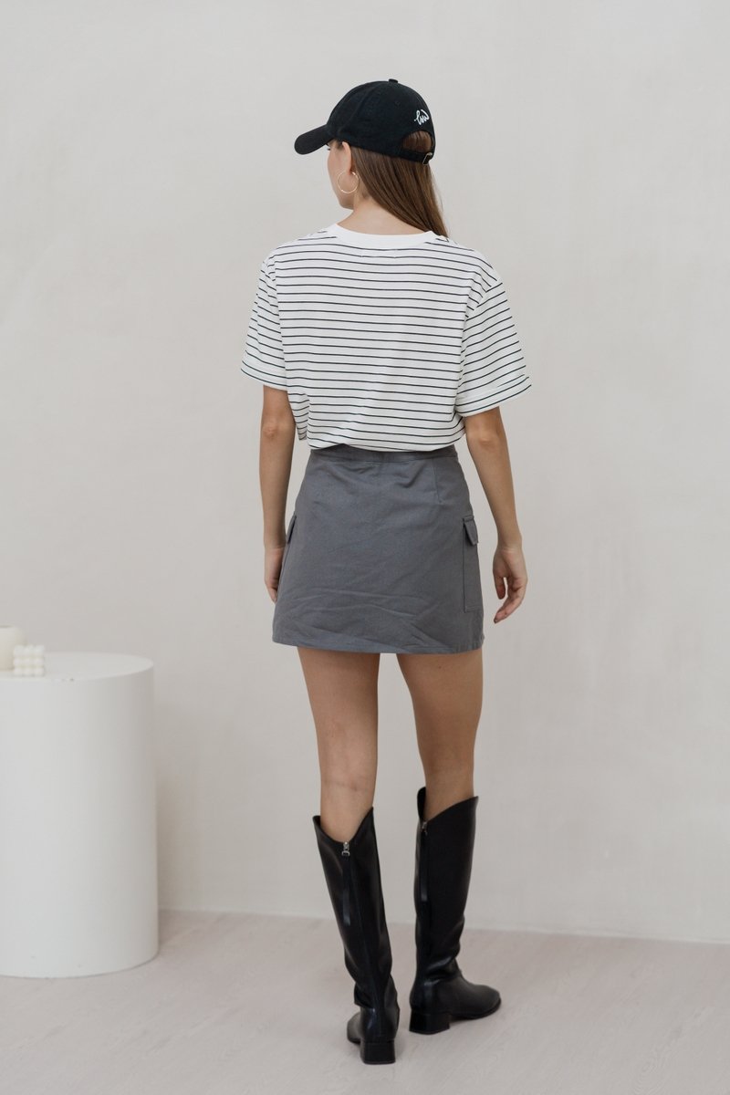 Hazelyn Cargo Pocket Skort In Grey (XS)