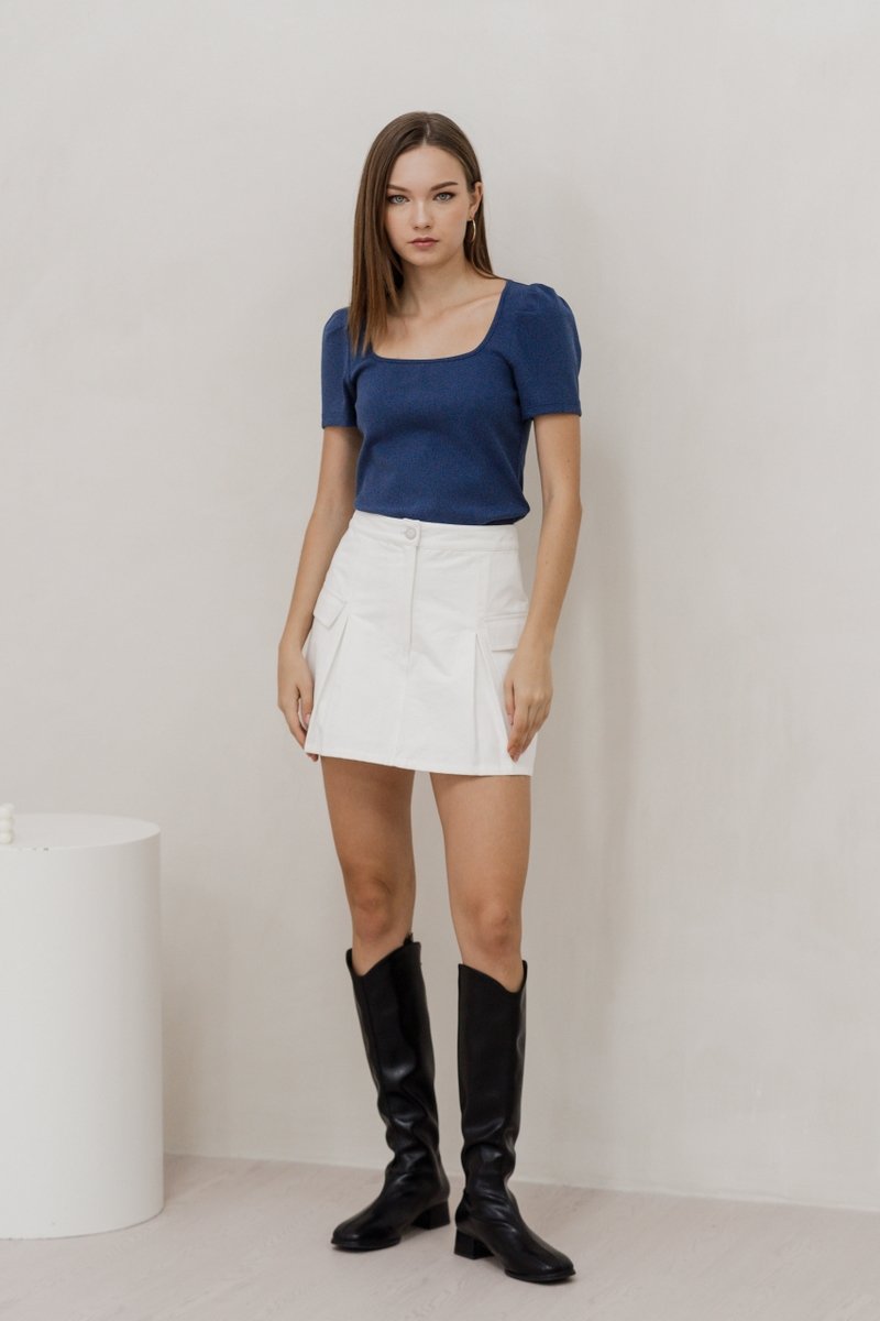 Hazelyn Cargo Pocket Skort In White (XS)