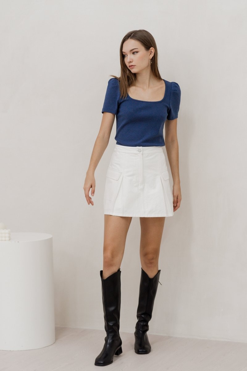 Hazelyn Cargo Pocket Skort In White (XS)