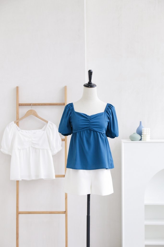 Dax Sweetheart Babydoll Top in Teal (XS)