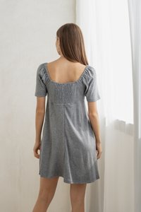 Celia Sweetheart Knit Dress in Grey (XS)