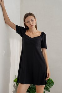 Celia Sweetheart Knit Dress in Black (XS)