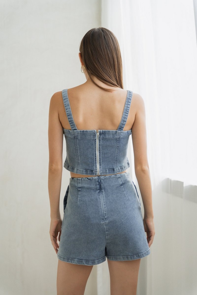 Ellen Panelled Denim Skort (XS)