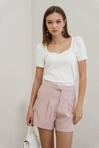 Deliah Tailored Shorts in Dusty Pink