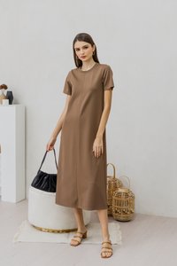 Fallon Cotton Maxi Dress in Khaki
