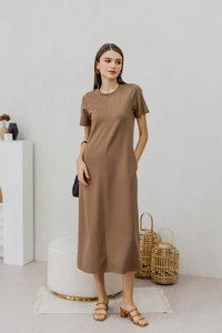 Fallon Cotton Maxi Dress in Khaki