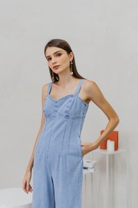 Pamela Sweetheart Denim Jumpsuit