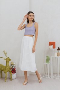 Irina Knit Crop Tank Top in Purple