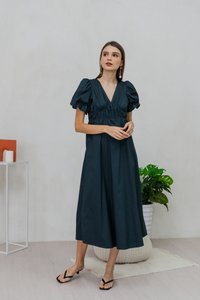Jazzie Empire Maxi Dress in Emerald (XS)