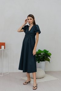 Jazzie Empire Maxi Dress in Emerald (XS)