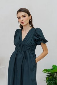 Jazzie Empire Maxi Dress in Emerald (XS)