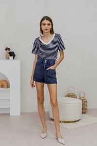 Francie Two Pocket Denim Shorts (XS)