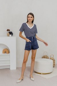 Francie Two Pocket Denim Shorts (XS)